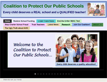 Tablet Screenshot of coalitiontoprotectourpublicschools.org